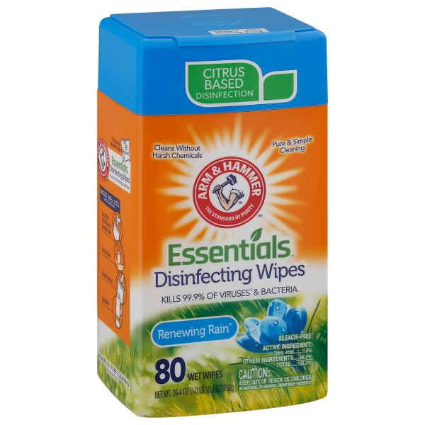 Arm & Hammer Essentials Disinfecting Wipes, Lemon Orchard 2Pack, 110