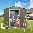 thumbnail image 6 of GymChoice Outdoor Storage Shed with Window, 8x4FT Water-resist Garden Shed for Bike, Garbage Can, Tool, Lawnmower, Outdoor Metal Shed for Backyard, Patio, 6 of 7