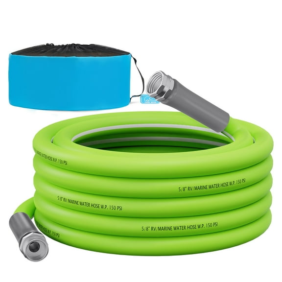 RVGUARD RV Water Hose 25 FT, 5/8'' Inside Diameter Drinking Water Hose, Lead-Free and No Leaking Garden Hose for RV, Trailer, Camper and Garden