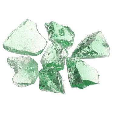 Uxcell Fire Glass for Fire Pit, 3-5cm(1-1/5" to 2") High Luster Reflective Glass Rocks, Light Green