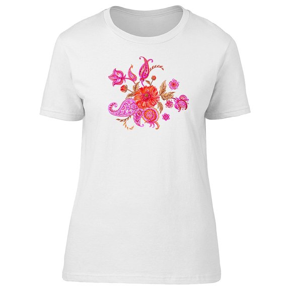 Beautiful Summer Floral Paisley Tee Women's -Image by Shutterstock
