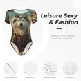 thumbnail image 5 of Lsque Forest Maple Leaf Husky Women's Crew Neck Short Sleeve Bodysuit Basic T Shirts Tops Onesie Adult Cute Pajama-X-Large, 5 of 8