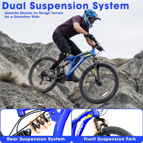 RAISTYW Mountain Bike Sport Bicycle for Men, 26 Inch Wheels, 21 Speeds MTB Commuter Bicycles for Ages 14+, Blue