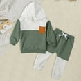 thumbnail image 2 of Xudanell Baby Winter Clothes Boys Thermal Color Blocked Baby Boy Outfits Oversized Hoodie Baggy Sweatpants Warm Outfit, 2 of 9