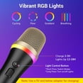 thumbnail image 3 of TONOR RGB Dynamic Karaoke Microphone for Singing with 5M XLR Cable, XLR Handheld Wired Microfono, Compatible with Karaoke Machine/Speaker/Amp/Mixer for Karaoke Singing, Speech, and Outdoor Activity, 3 of 9