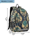 thumbnail image 2 of FORMRS Unisex School Backpack 17" Student Travel Bag with Laptop Compartment, Green Peacock Pattern, 2 of 7