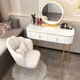 thumbnail image 2 of Nordic Ins Dressing Cabinet Chair with Mirror Makeup Table Vanity Dressing Table Bedroom Furniture Modern Luxury Home Dressers My Lux Decor Round, 2 of 30