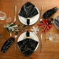 thumbnail image 5 of GZHJMY Stylish Black Gold Marble Stone Print Cloth Napkins, Set of 6 20 x 20 Inch Soft & Comfortable Polyester Dinner Napkin for Family, Restaurant, Weddings, Parties, Cocktail, 5 of 6