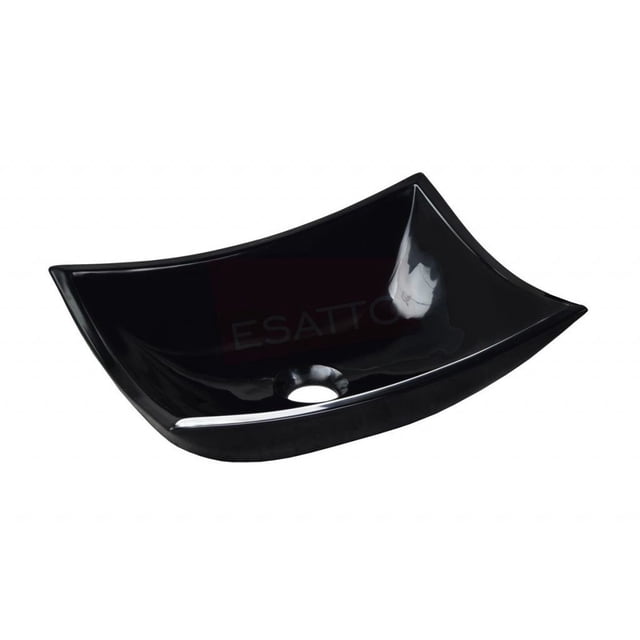 Esatto® Lavabo Ovalín Negro Brillo De Resina Pañuelo On-002 ESATTO LAVABO NEGRO BRILLANTE