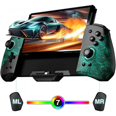 FUNLAB Nintendo Switch Controller, Ergonomic Joy-Con Grip, RGB/Turbo/Mapping/Hall - Black