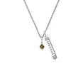 thumbnail image 2 of Delight Jewelry Brown Crystal Bicone Silvertone Courage Strength Wisdom Honesty Bar Charm Necklace, 23", 2 of 4