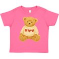 thumbnail image 3 of Inktastic Adorable Vintage Bear Sweater with Hearts Boys or Girls Toddler T-Shirt, 3 of 5