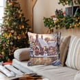 thumbnail image 3 of Funda de almohada navideña Funda de cojín con cremallera 18 x 18 pulgadas Funda de almohada cuadrada para fiesta Dormitorio Decoración de Navidad para casa de nieve Gloria Fundas de almohada, 3 of 8