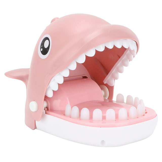 Juguete interactivo para niños con forma de ballena, mordedura de dentista, mordedura de dedo, divertido juguete de broma, ballena rosa
