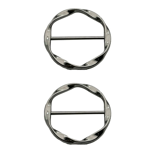 Boucle de Clip Ronde en Métal pour Mode, Porte-Alliances, Foulard en Soie, Bague 2 Pcs