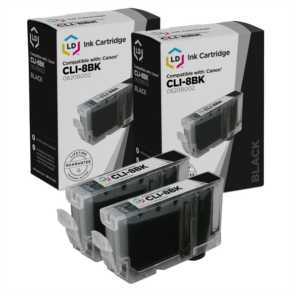LD Compatible Ink Cartridge Replacement for Canon CLI8BK 0620B002 (Black, 2-Pack)