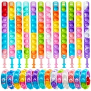 JOYFY 25 Pack Pop Fidget Bracelets Party Favors for Kids 4-8 & 8-12, Stress Relief Fidget Toys Adults with Anxiety, Goodie Bag Stuffers, Bulk ADHD Toys for Game Prizes, Birthday Gifts