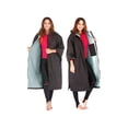 thumbnail image 1 of Eigraketly Chaqueta cálida Abrigo Mujer Mantener caliente Absorbente del sudor Traje de secado rápido Manga Toallas grandes Cambio de Verano Traje de baño Negro+Azul, 1 of 6
