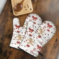 thumbnail image 5 of Cute Oven Mitts,Red Christmas Gingerbread Man Pattern Oven Mitt 2-Pack Set,Kitchen Gloves for Oven,Heat Resistant Oven Mitts 7.7"x12", 5 of 7