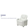 thumbnail image 6 of HBCY Creations Kid's Recliner - White Vinyl Upholstery - Integrated Cupholder - Padded Headrest - Safety Recline Feature, 6 of 14