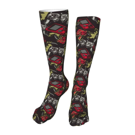 Naloa Vintage Gaming High Stockings Women Thigh High Stockings Over Knee Long Stockings-One Size