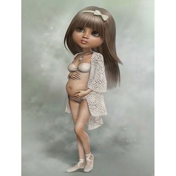 Cuadros Decorativos 11CT punto de cruz completo muñeca embarazada estampado DIY algodón bordado artesanal impreso Ehuebsd Nuevos Originales