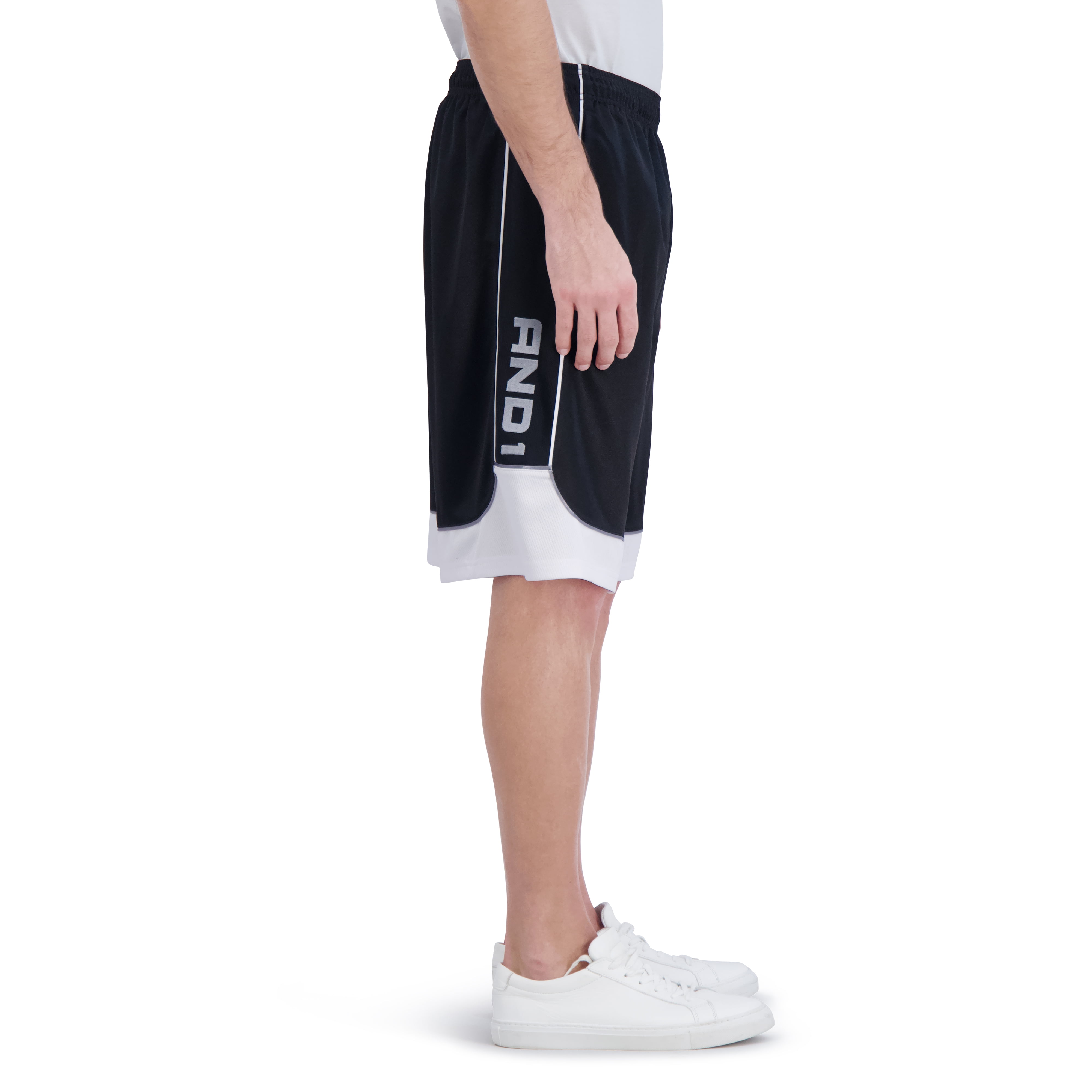 AND1 Men and Big Men's All Court Colorblock 11" Shorts, up to Size 3XL