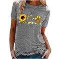 thumbnail image 2 of CHGBMOK Hauts pour Femmes Grande Taille Chic Décontracté Femmes Décontracté Été Imprimé Manches Courtes Col Rond T-Shirt Ample Blouse Hauts Été Plage Hauts en Liquidation, 2 of 8