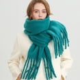 thumbnail image 2 of Bufanda de invierno para mujer, cachemira, cálida, sólida, pashmina, manta, envolturas para mujer, gruesa, suave, bufanda, chal con borlas grandes, poncho largo, echarpe, 2 of 5