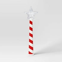 Cheapark Christmas Star LED Glitter Wand - Red & White Striped Light-Up Decor Festive Ornament for Home Party Tree Holiday Gift