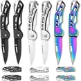 thumbnail image 2 of GEREMF-6 Pack Pocket Knife Set, Folding Knife with Keychain, Stainless Steel Small Sharp EDC Pocket Knives, Compact Mini Carabiner Knife for Everyday Carry, Outdoor Camping Hiking, 2 of 4