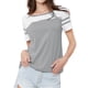 thumbnail image 3 of Camiseta Scienceny de mujer cuello redondo manga corta rayas gris claro M, 3 of 6