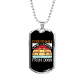 thumbnail image 1 of Everything I Know Learned from Dogs Necklace Stainless Steel or 18k Gold Dog Tag 24" Chain, 1 of 8