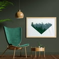 thumbnail image 2 of Forest Wall Art with Frame, Triangle Frame with Coniferous Tree Silhouettes Modern Geometric, Printed Fabric Poster for Bathroom Living Room Dorms, 35" x 23", Dark Green Slate Blue, by Ambesonne, 2 of 2