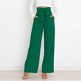 thumbnail image 5 of Baqcunre Women Solid Color Thin Belt Design Sense Workplace Suit Pants,Color Green,Size S-XL, 5 of 9