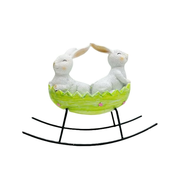 Inteprter Decoraciones de conejito de Pascua Centro de de Pascua duradero para una decoración de conejito versátil Organizado sin desorden Decoración Verde claro