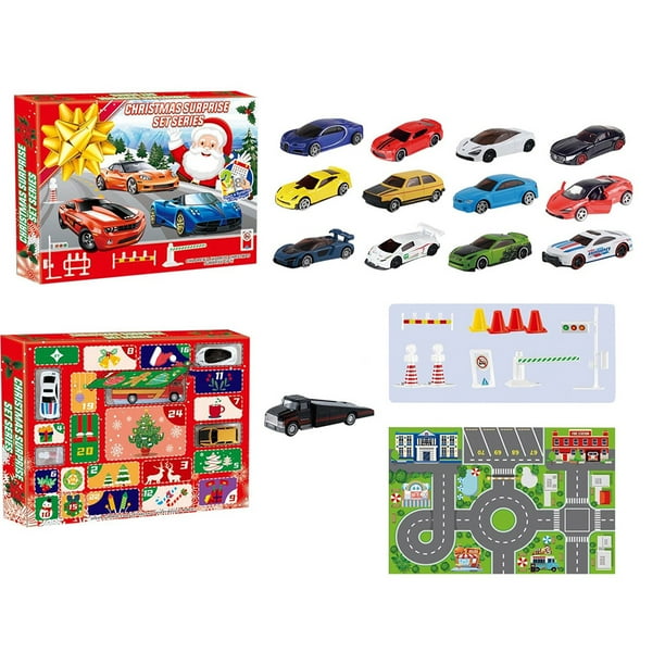 Navidad Cuenta Regresiva 24 Días Juego De Juguete De Coche Calendario De Adviento De Navidad Caja Ciega Juguete Para Regalo Para Niños seitruly HA043973-02