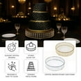 thumbnail image 2 of Efavormart Crystal Cake Stand with Hanging Beads and Glass Top – 14" Round Gold Metal Dessert Display Tray, 2 of 4