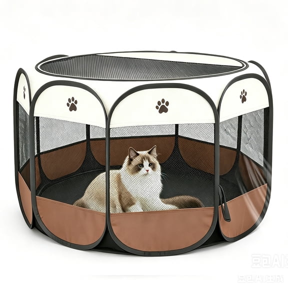 Portable Pet Playpen, Puppy/Cat Playpen Foldable Pet Exercise Pen Tents Dog Kennel for Indoor Outdoor