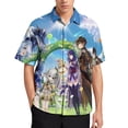thumbnail image 2 of Genshin Impact Casual Short Sleeve Shirt Lapel Collar Shirt Summer Beach Shirt 6XL, 2 of 8