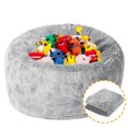 thumbnail image 2 of Bean Bag Chair Cover, Beanbag Chair Cover Round Soft Fluffy Faux Fur Beanbag Lazy Sofa Cover (No Filler), 2 of 6