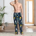 thumbnail image 5 of Uemuo Space and Animals Pattern Men's Wide Leg Palazzo Lounge Pants with Pockets Light Weight Loose Comfy Casual Pajama Pants-XX-Large, 5 of 9