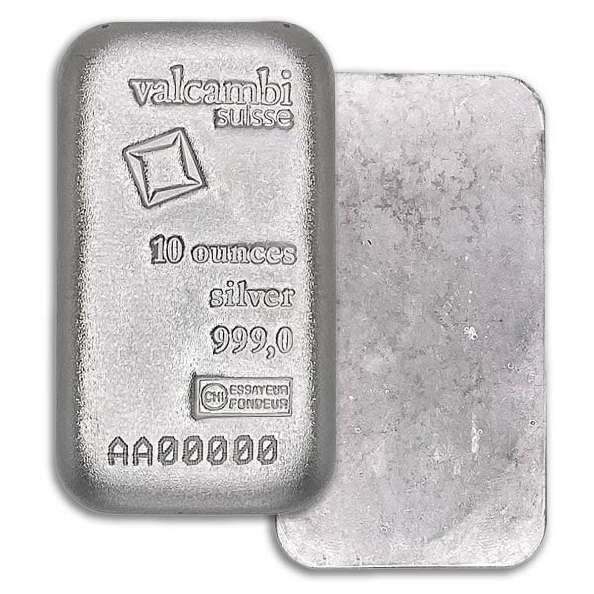 Valcambi Swiss-Made 10 Oz Silver Bar, .999 Pure Investment-Grade