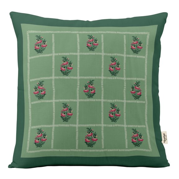 Vargottam Luxury, Printed Mint Green3 CushionCoversDecorative PillowCoversSquareThrow Pillowcase -16x16Inches