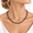 5.5-6mm Black Nearly Round Pearl, variant on Yami 7-8 mm Freshwater Cultured White Pearl Necklace 18+2 in with 925 Sterling Silver Clasp Gift for Her