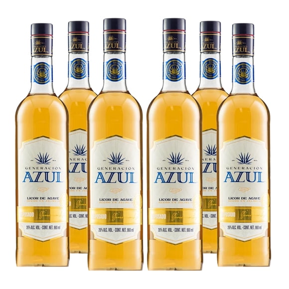 Six Pack Licor de Agave Generación Azul Reposado 960 Ml Generación Azul Licor de Agave