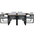 thumbnail image 6 of Euroco 7 Pieces Outdoor Dining Set Patio Dining Table and Chair Set with and Removable Cushions,gray, 6 of 9
