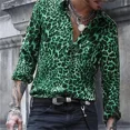 thumbnail image 1 of Camisa con estampado de leopardo de lujo y moda de gran venta para hombre, camisa hawaiana de calle de manga larga con estampado de un solo pecho para hombre, talla grande, 1 of 6