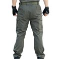 thumbnail image 3 of BXINGOHAI Men's Cargo Pants For Men Solid Ripstop Hiking Pants Elastic Waist Waterproof Tactical Workout Pants Outdoor Resistant Loose Fit Work Pants With 6 Pocket Today Deals Green,XXXL, 3 of 3