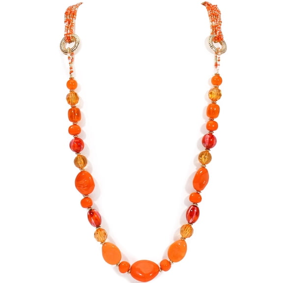 Bocar Long Beaded Necklace for Women Handmade Fashion Costume Chain Jewelry Gift